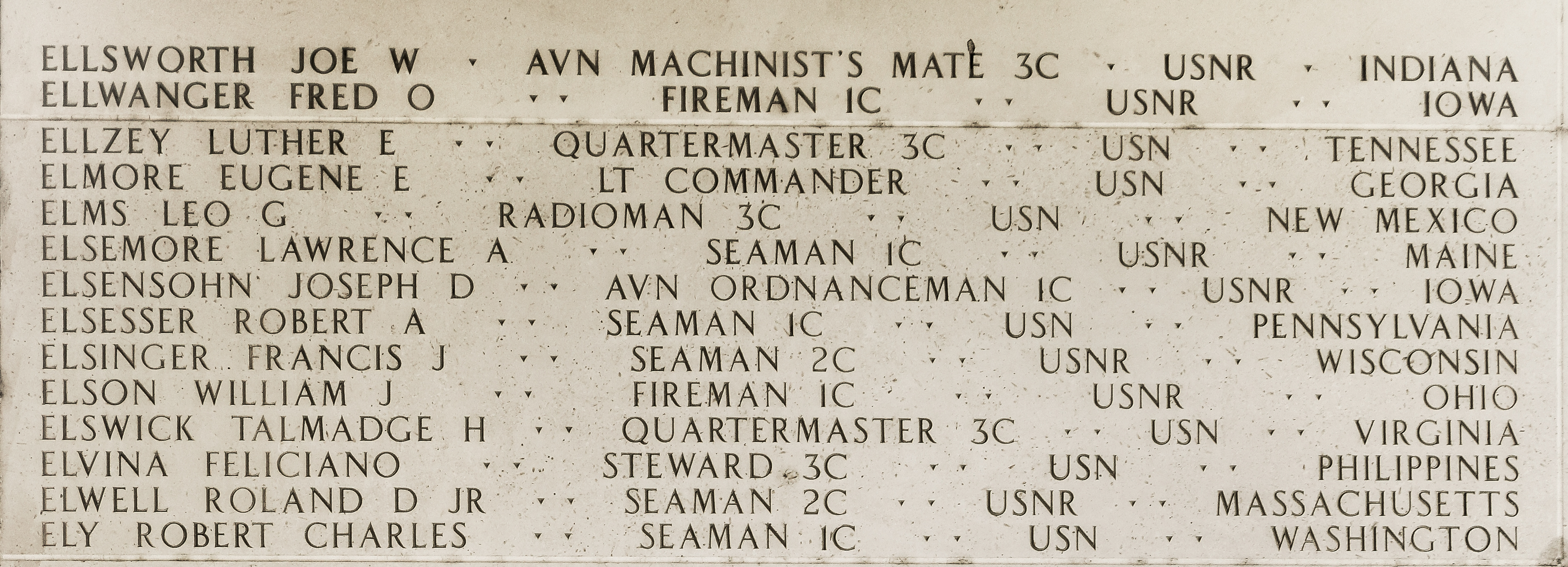 William J. Elson, Fireman First Class